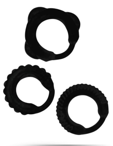 Addicted Toys - Set 3 rings Nero 